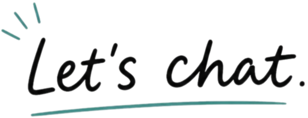 doodle heading saying let's chat